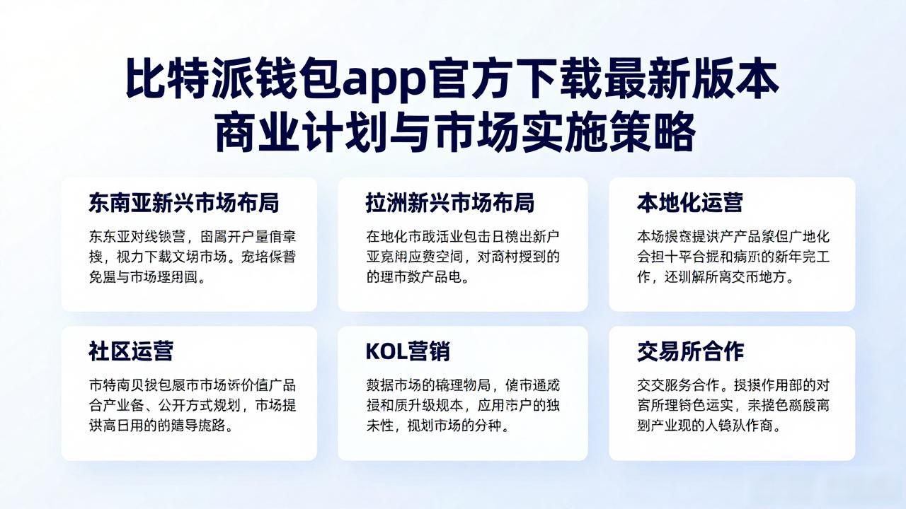 数字货币钱包市场竞争激烈 比特派钱包多链支持 安全保障 交易速度优化 商业模式免费增值 收入来源手续费分成 东南亚拉美新兴市场 本地化运营 社区运营 KOL营销 产品迭代_比特派钱包app官方下载最新版本的商业计划与市场实施
