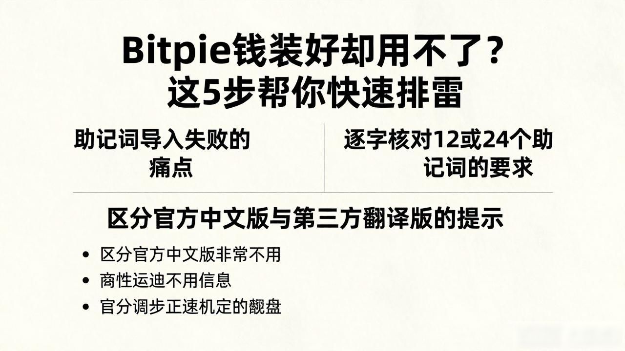 Bitpie钱包安装报错_下载与安装Bitpie钱包后的疑难解答_Bitpie助记词导入失败解决方法